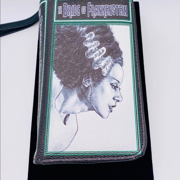 Vintage Handbags - NWOT Bride of Frankenstein Vintage Book Wallet with Wristlet